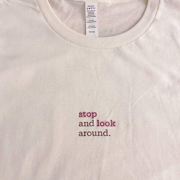 NEVER USED - Cream "Stop and look around" Tee - LuCo - Picture 3 of 3